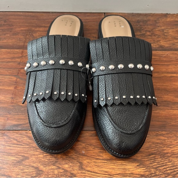 a new day Shoes - A New Day Women’s Loafers Black Size 10 Flat Backless Studded Karoline Shoes